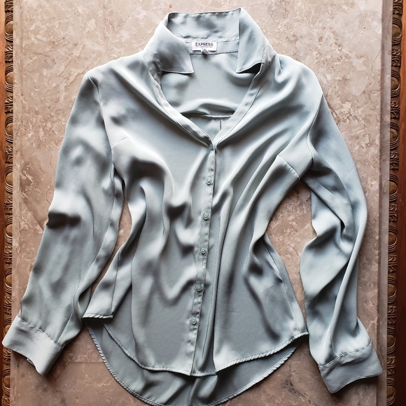 Express Tops - Express Portofino Button Down Blouse